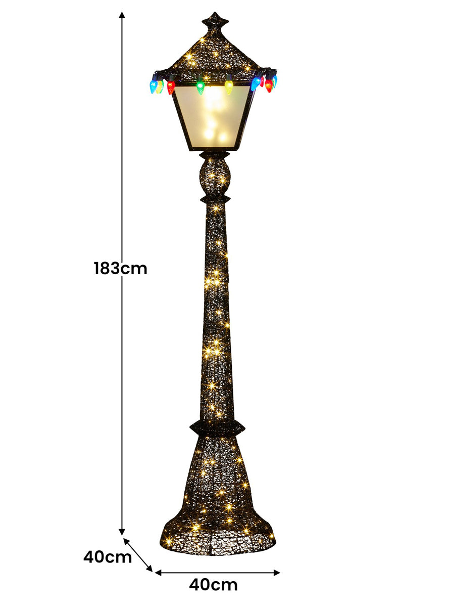 Light Up 183cm Christabelle Christmas Lamp Post Decoration - Measurements Image