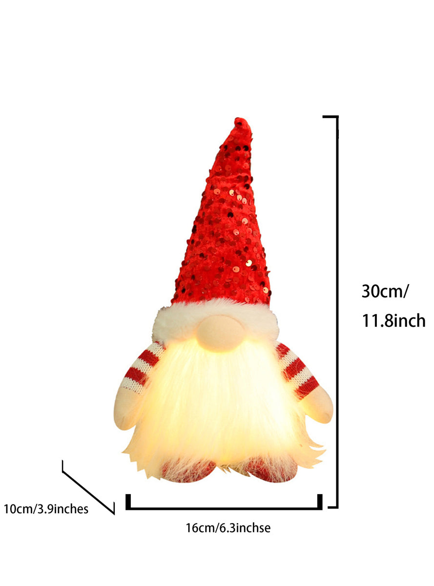 Light Up 2 Pack Red Christmas Gnome Decorations - Measurements Image