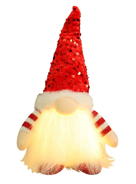 Light Up 2 Pack Red Christmas Gnome Decorations - Main Image