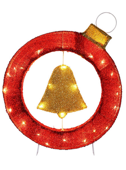 Light Up 60cm Bauble with Bell Christmas Light Decoration - Main Image