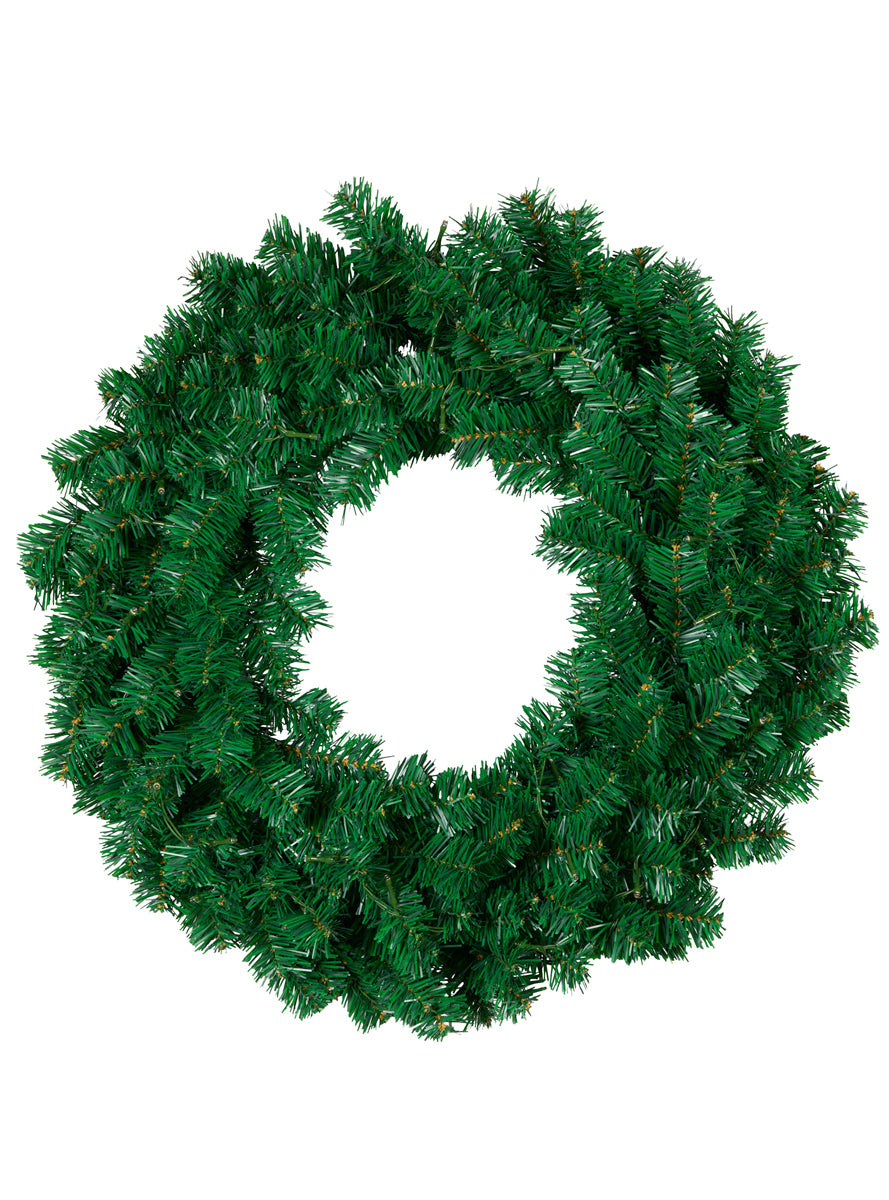 Light Up Chadwick Green Christmas Wreath 61cm - Unlit Image