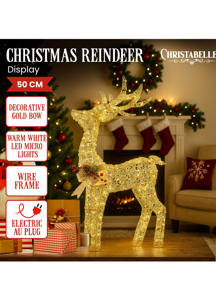 Light Up Christabelle Indoor or Outdoor Warm White LED Reindeer Christmas Decoration - Details Image