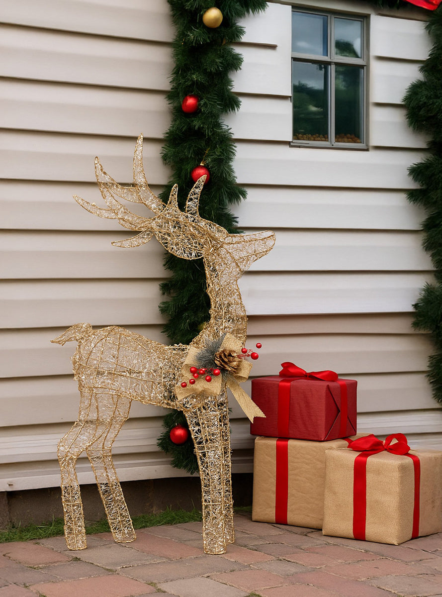 Light Up Christabelle Indoor or Outdoor Warm White LED Reindeer Christmas Decoration - Lifestyle Image