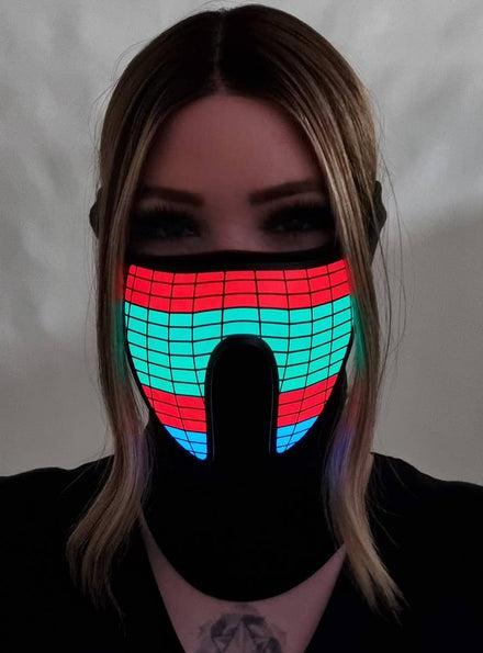 Image of Sound Activated Colourful Wave Light Up Mask - Light Up Image