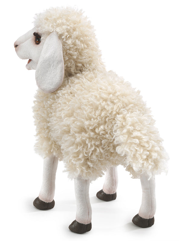 Light Woolly Sheep Hand Puppet - Back Image