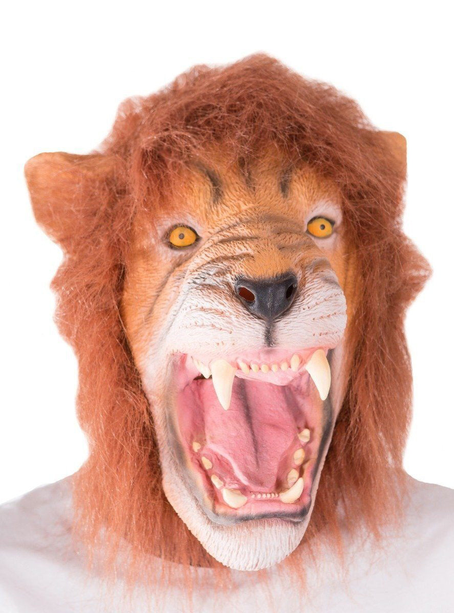 Lion Adults Full Head Latex Costume Mask - Main Image