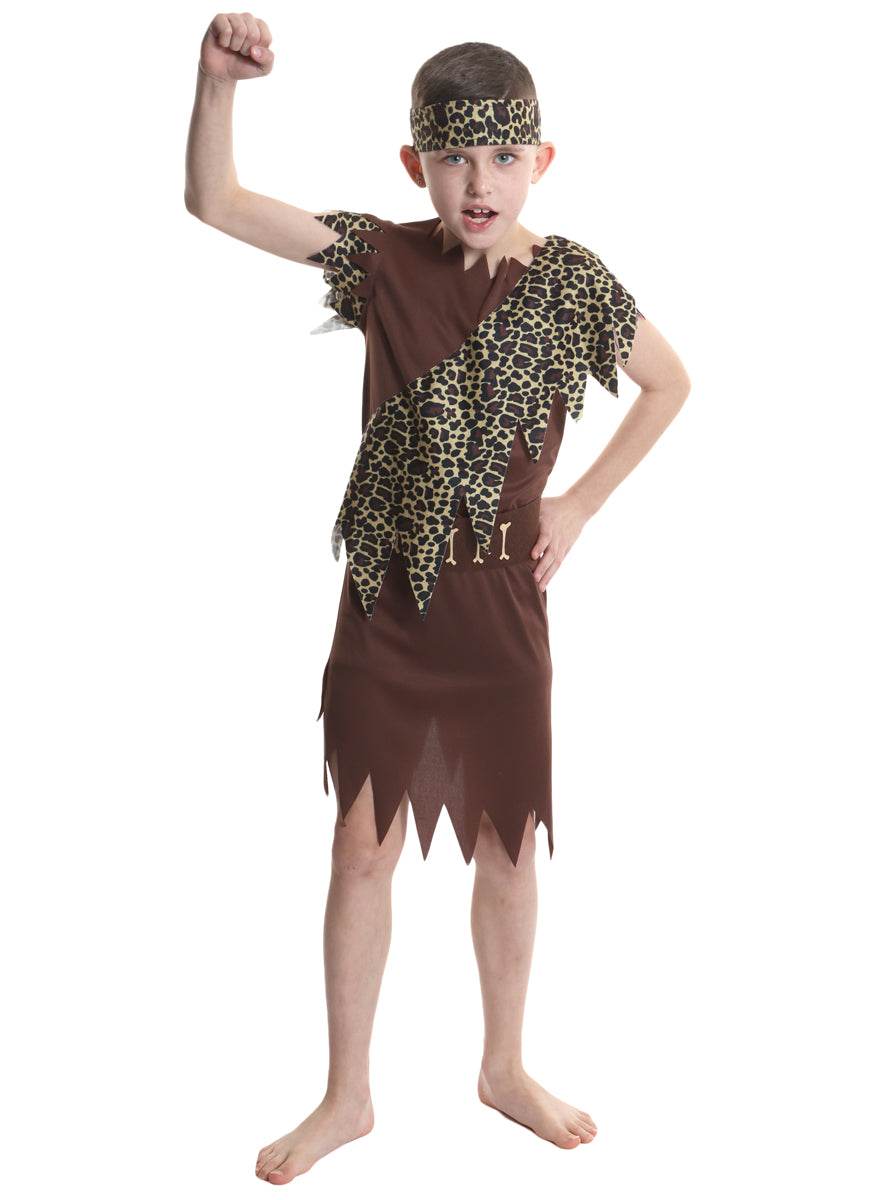Little Cave Boy Kids Prehistoric Costume - Main Image