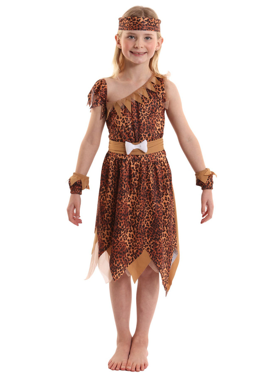 Little Cave Girl Kids Prehistoric Costume - Alternative Image 2