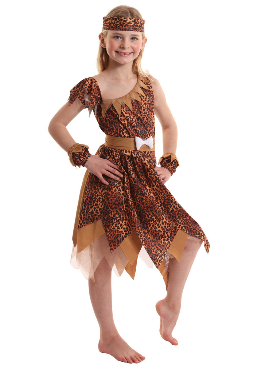 Little Cave Girl Kids Prehistoric Costume - Alternative Image 3