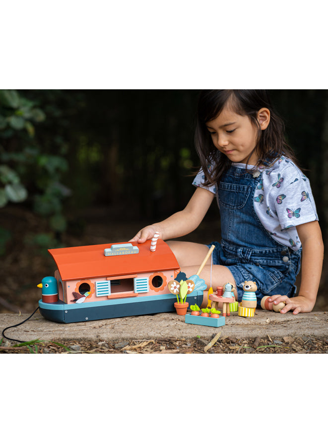 Little Otter Canal Boat Childrens Wooden Toy Set - Lifestyle Image 3