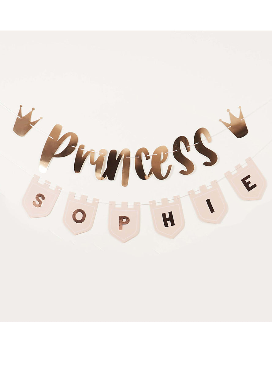 Little Princess 220cm Long Gold Customisable Banner - Lifestyle Image 2