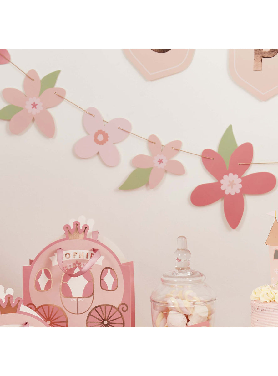 Little Princess 2m Long Pink Flower Garland - Lifestyle Image