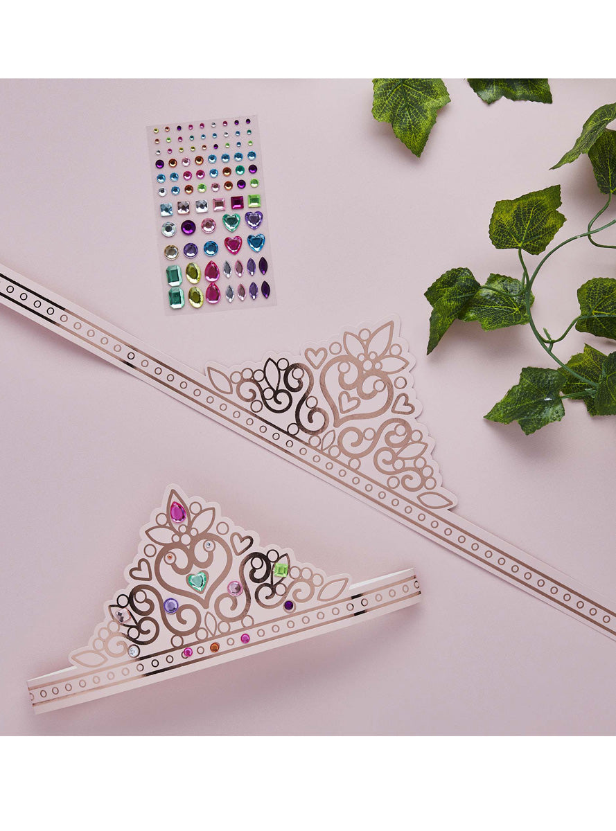 Little Princess 4 Pack DIY Tiara and Gem Sticker Kit - Lifestyle Image 2