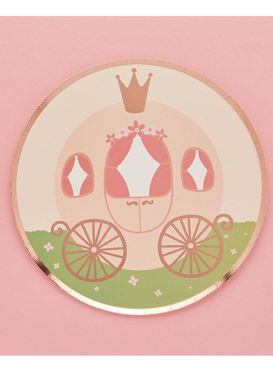 Little Princess Carriage 8 Pack 23cm Round Paper Plates – Main Image