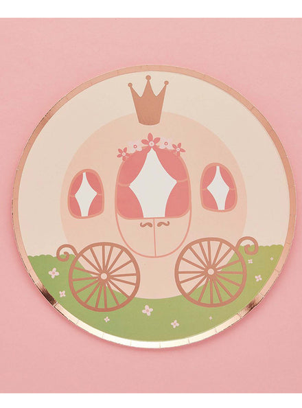 Little Princess Carriage 8 Pack 23cm Round Paper Plates – Main Image