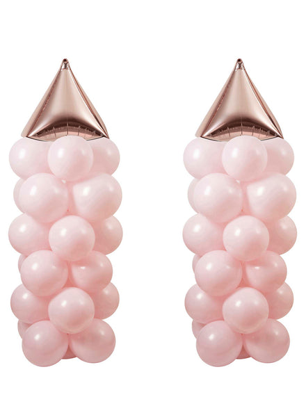 Little Princess Pink and Rose Gold Turret Balloon Set - Main Image