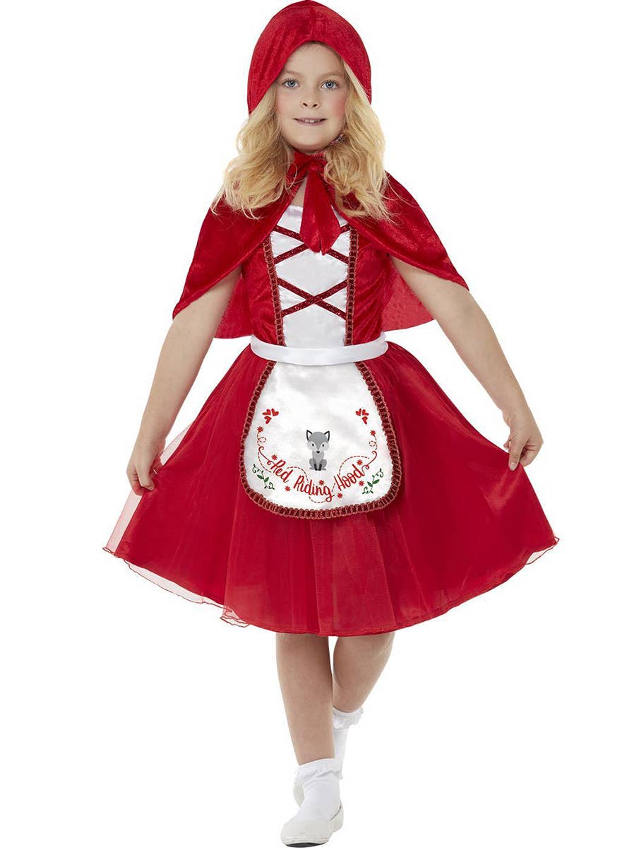 Red and White Little Red Riding Hood Girl's Storybook Costume - Main Image