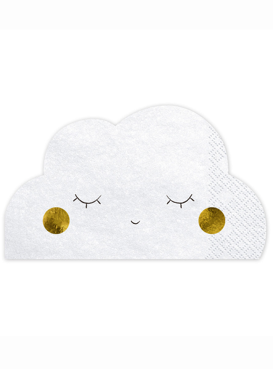 Little Star 20 Pack White Cloud Shaped Napkins - Main Image