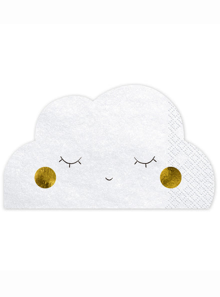 Little Star 20 Pack White Cloud Shaped Napkins - Main Image