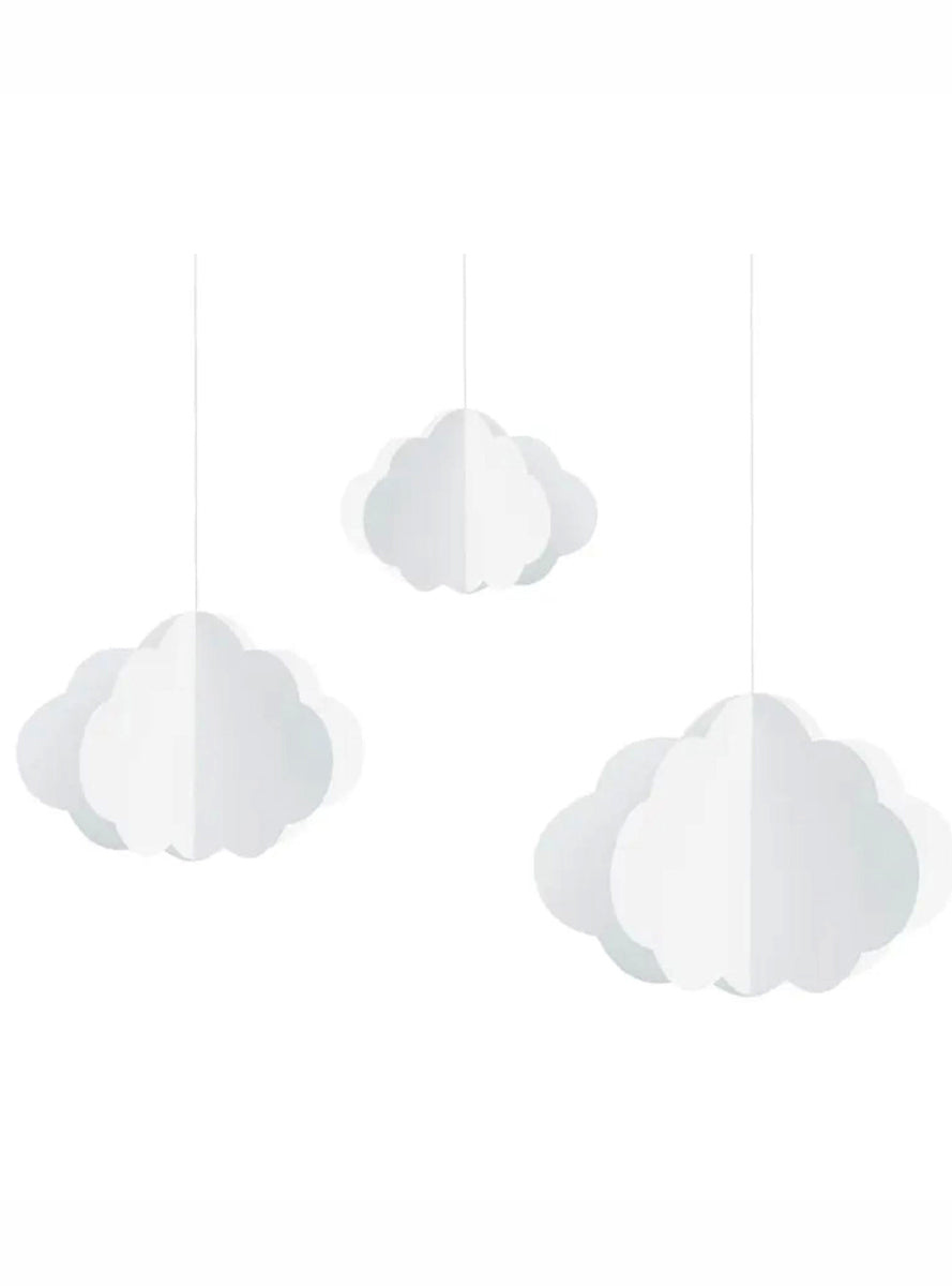 Little Star 3 Pack Cloud Shaped Hanging Decorations