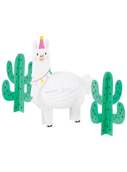 Llama Party 25cm 3D Honeycomb Centrepiece – Main Image