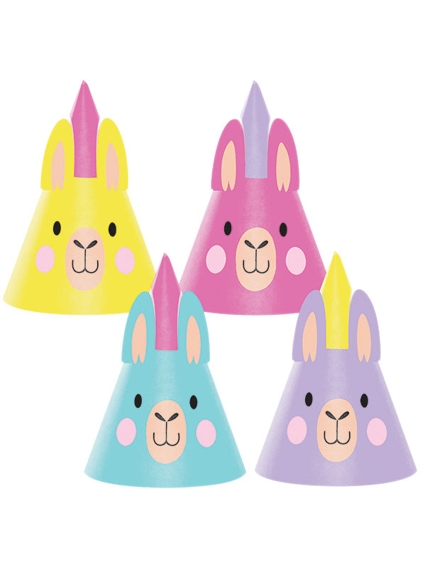 Llama Party 8 Pack Kids Party Hats – Main Image