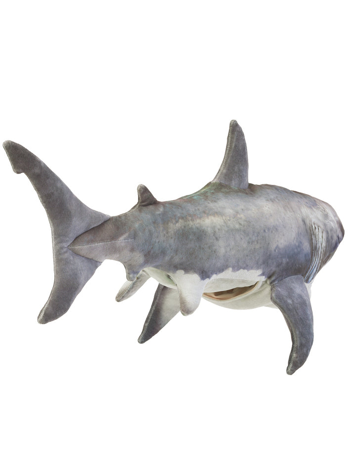 Long Great White Shark Hand Puppet - Back Image
