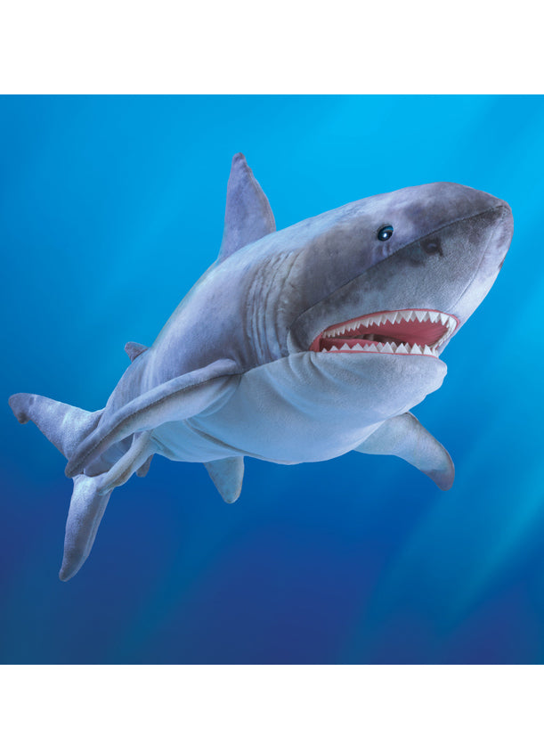 Long Great White Shark Hand Puppet - Lifestyle Image