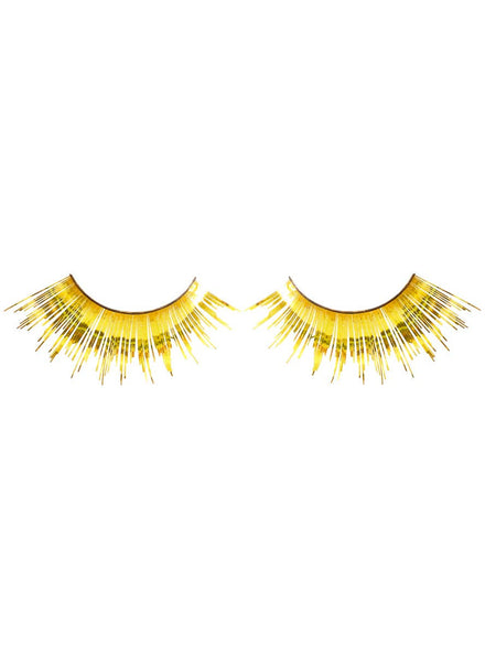 Image of Long Metallic Gold Tinsel False Eyelashes - Main Image