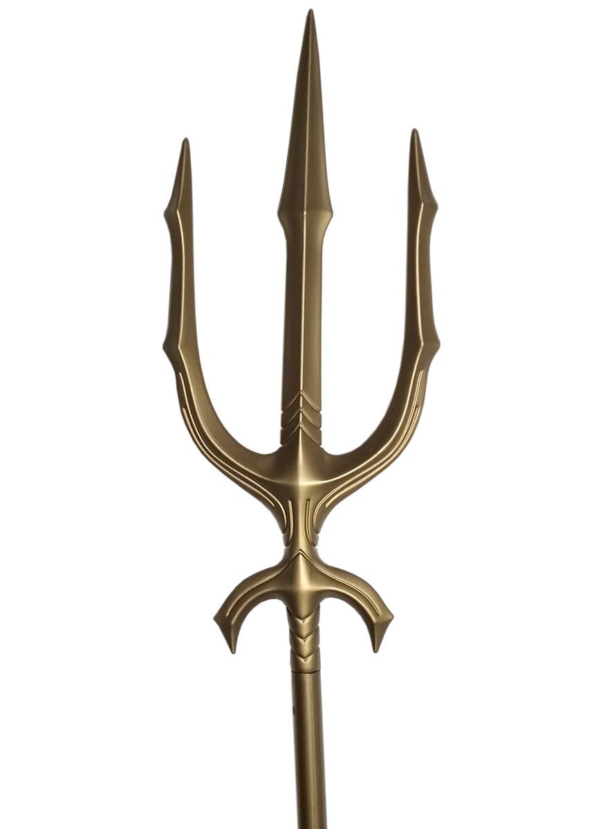 Image of Matte Gold 180cm Collapsible Trident Costume Weapon - Close Image