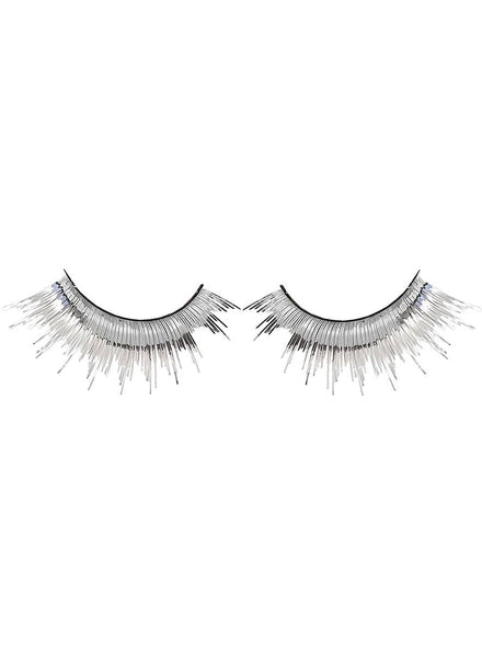 Image of Long Metallic Silver Tinsel False Eyelashes - Main Image