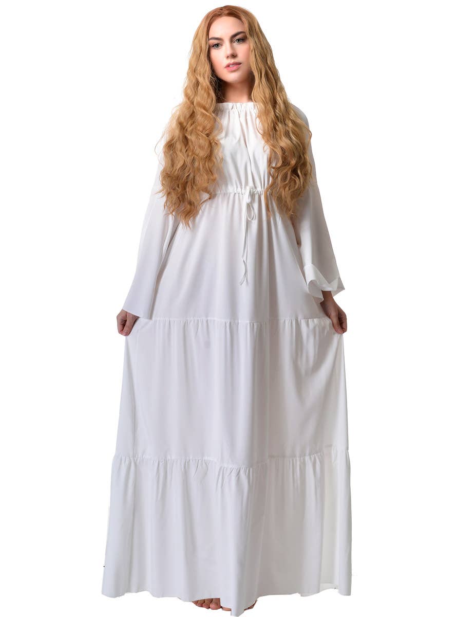Image of Medieval Bright Red Women's Costume Dress - Alternate Wear Front View 2