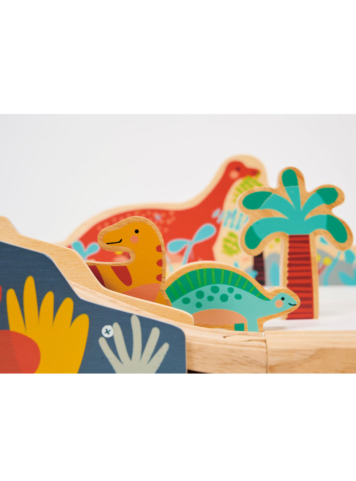 Lost World Dinosaur Wooden Train Toy Set For Children - Close Image 1