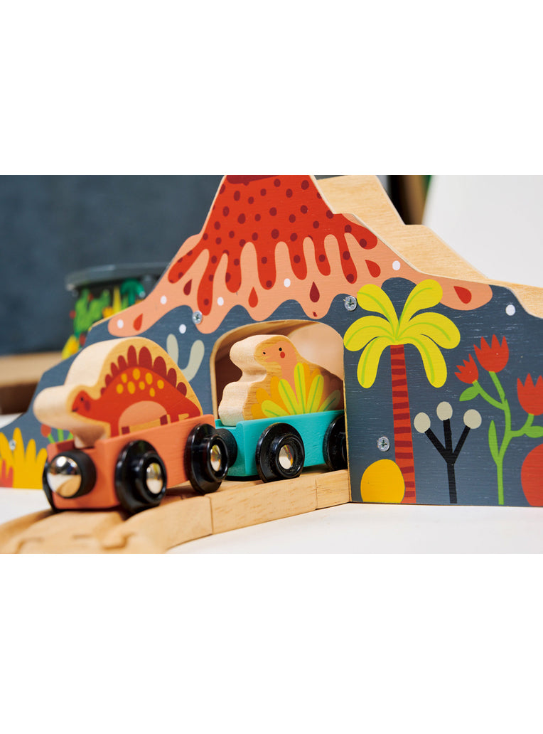 Lost World Dinosaur Wooden Train Toy Set For Children - Close Image 3