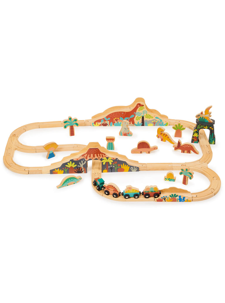 Lost World Dinosaur Wooden Train Toy Set For Children - Main Image