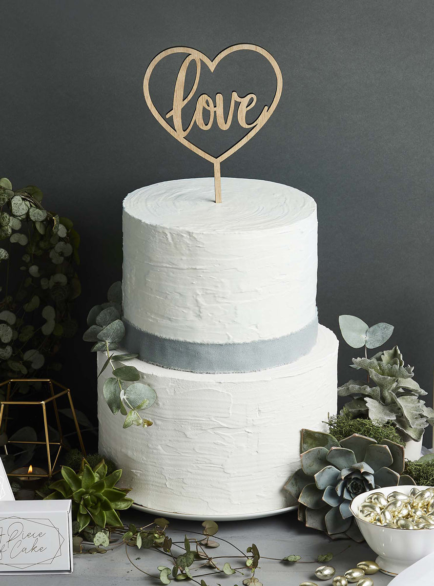 Love 23cm Wooden Cake Topper - Lifestyle Image 2