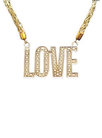 Love 60s Hippie Gold Plastic Costume Necklace - Main Image