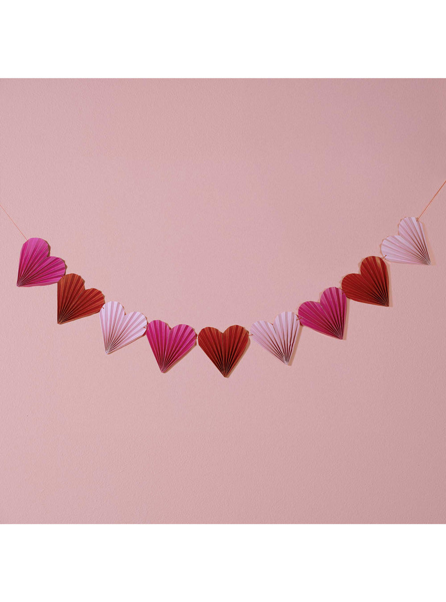 Love Out Loud 2m Long Paper Fan Heart Garland - Lifestyle Image