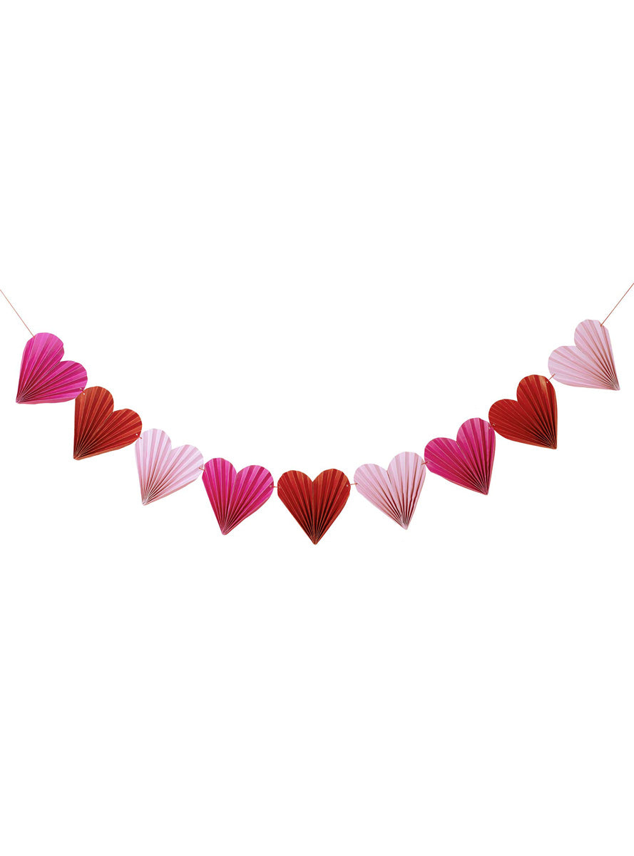 Love Out Loud 2m Long Paper Fan Heart Garland - Main Image