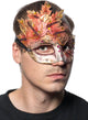 Men's Orange Autumn Leaf Venetian Mask - Main Image