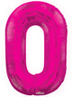 Image of Magenta Pink 87cm Number 0 Party Balloon