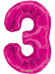 Image of Magenta Pink 87cm Number 3 Party Balloon