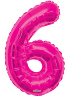 Image of Magenta Pink 87cm Number 6 Party Balloon