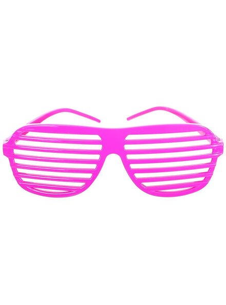 Image of Retro 80's Magenta Shutter Shades Costume Glasses