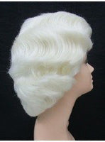 Womens Platinum Blonde Short Marilyn Movie Star Costume Wig Side Image 1