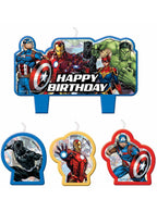 Image Of Marvel Avengers Powers Unite 4 Pack Birthday Cake Candle Set