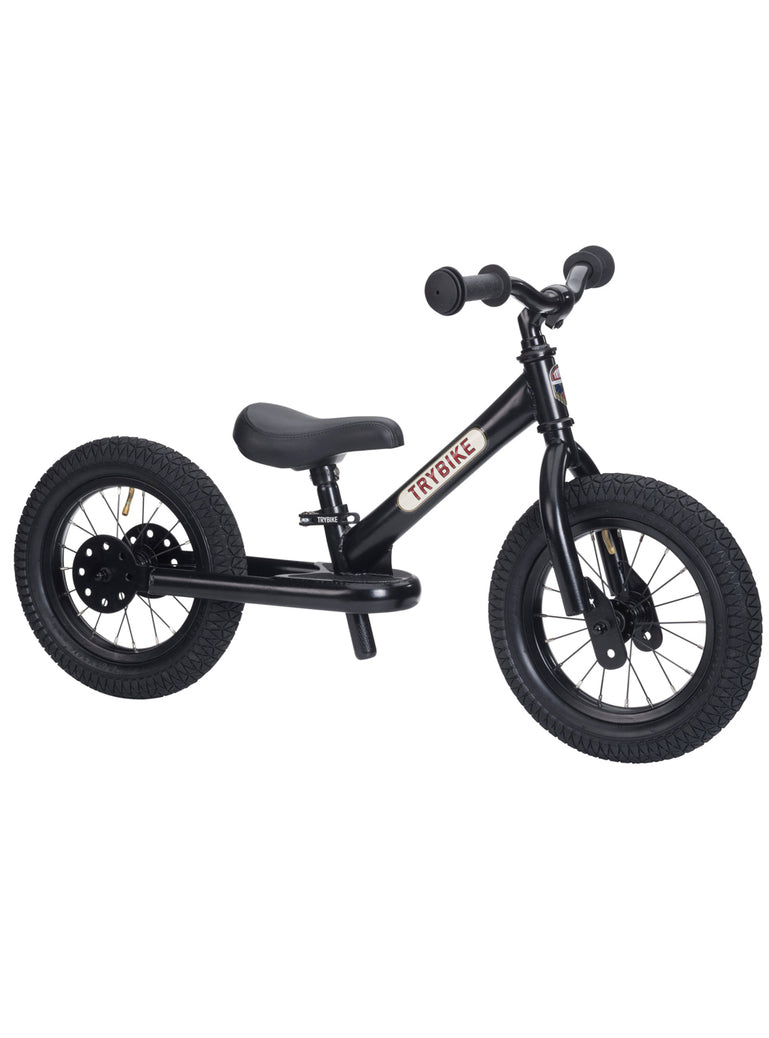 Matte Black Steel Trybike Tricycle For Children - Front Image 2
