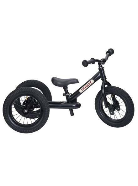 Matte Black Steel Trybike Tricycle For Children - Main Image