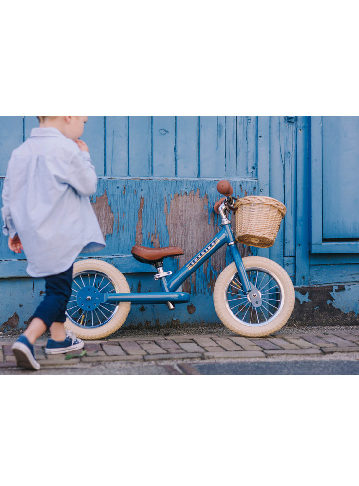 Matte Blue Vintage Tricycle Trybike For Children - Lifestyle Image 5
