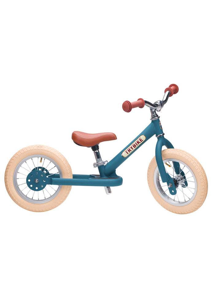 Matte Blue Vintage Tricycle Trybike For Children - Side Image